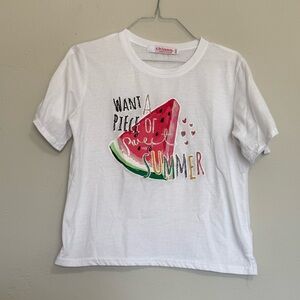 Cklass White T-Shirt with Watermelon Print (S)